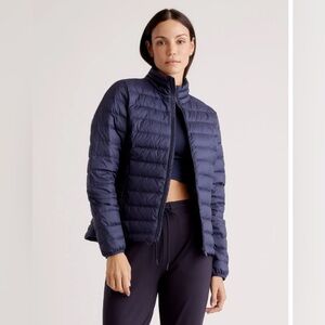 Quince Lightweight Packable Down Puffer Jacket Size Small in Navy Blue